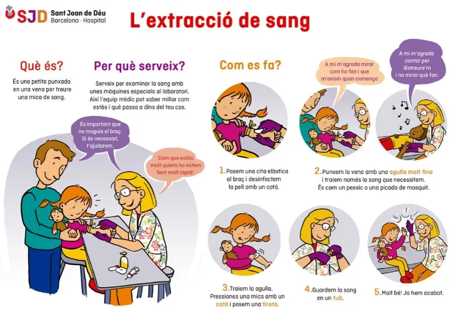 Infografia sobr ele procés d'extracció sang a l'Hospital Sant Joan de Déu Infografia sobr ele procés d'extracció sang a l'Hospital Sant Joan de Déu