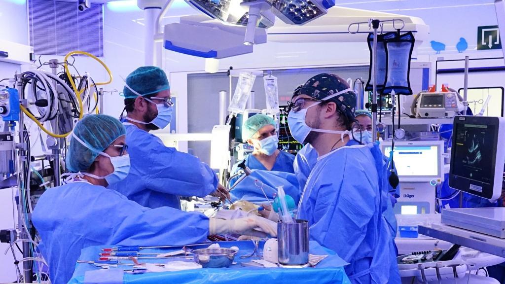Momento de una cirugía cardíaca mínimamente invasiva - Hospital Sant Joan de Déu Barcelona