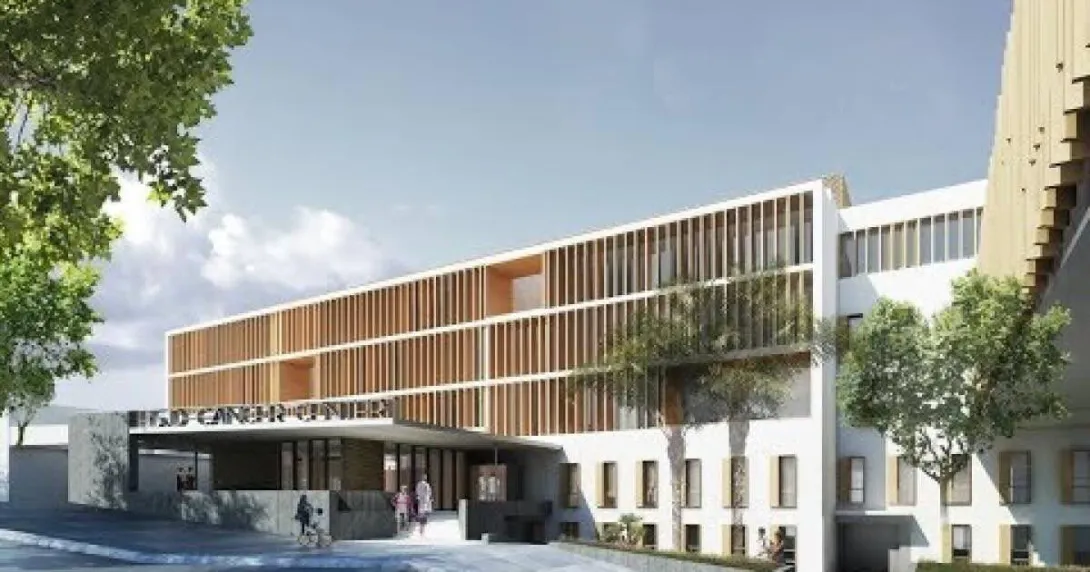 Render de la fachada del Pediatric Cancer Center Barcelona Render de la fachada del Pediatric Cancer Center Barcelona