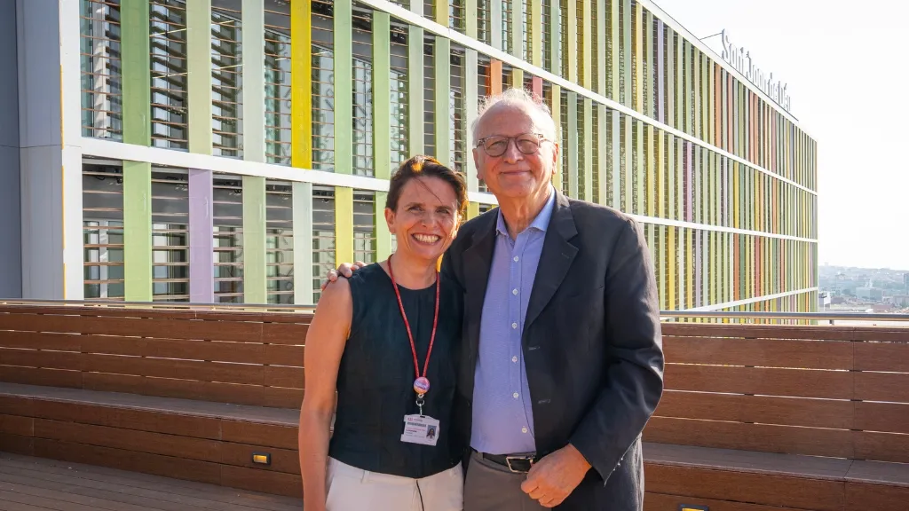 La Dra. Alessandra Magnani i el Dr. Alain Fischer a l'Hospital Sant Joan de Déu Barcelona La Dra. Alessandra Magnani i el Dr. Alain Fischer a l'Hospital Sant Joan de Déu Barcelona