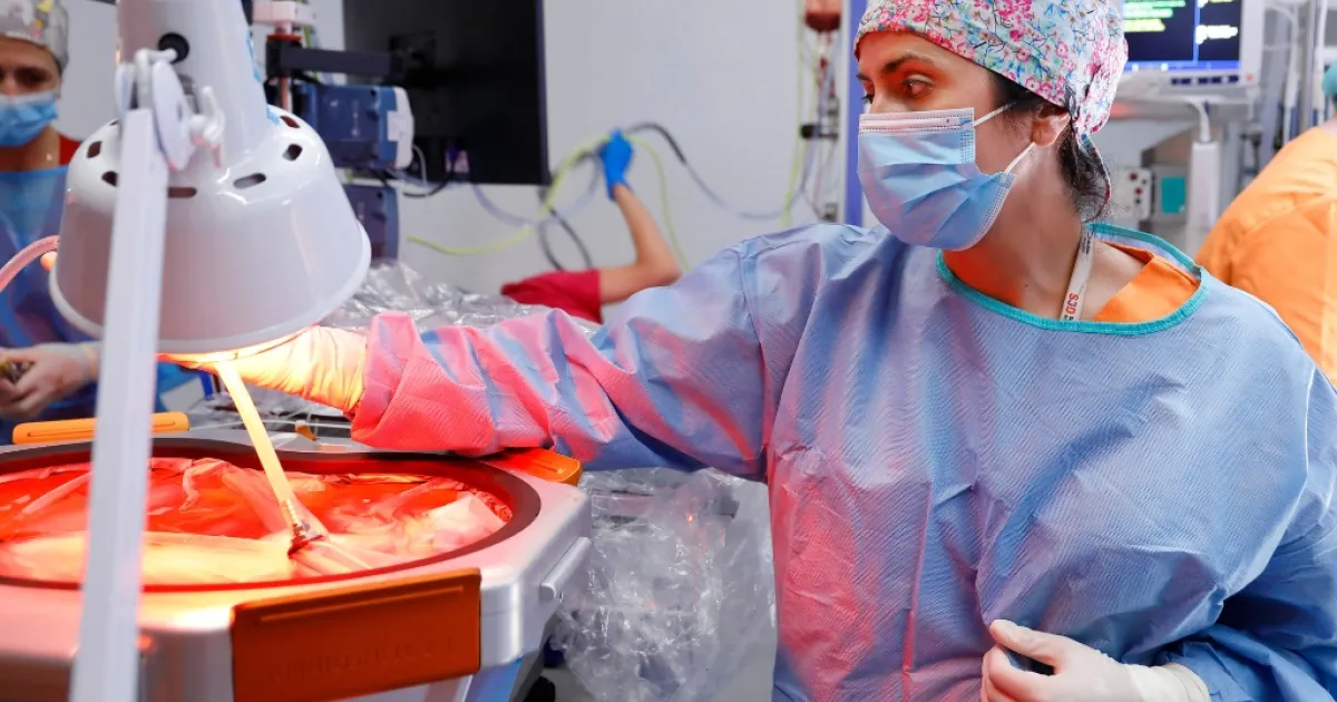 Moment de manipulació de la incubadora líquida - Foto: Fundació "la Caixa"