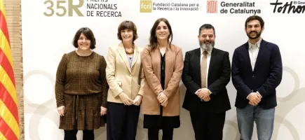 Representantes de i4kids recogiendo el Premi Nacional de Recerca 2024 Representantes de i4kids recogiendo el Premi Nacional de Recerca 2024