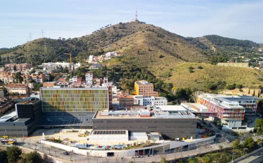 Aerial view of SJD Barcelona Children's Hospital aerial view of SJD Barcelona and PCCB
