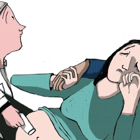 Il·lustració del manual d'acompanyament en el dol perinatal per a professionals