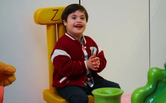 Diego playing at the SJD Barcelona Children's Hospital Diego playing at the SJD Barcelona Children's Hospital