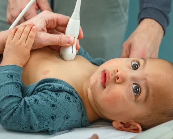 Cardiac ultrasound on a baby - SJD Barcelona Children's Hospital